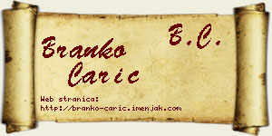 Branko Carić vizit kartica